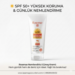 Rosense 50 SPF Nemlendirici Güneş Kremi 150 ml (Leke Karşıtı & Yüksek Koruma)