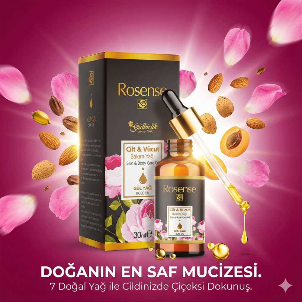 Rosense Besleyici ve Canlandırıcı Cilt Bakım Yağı 30 ml
