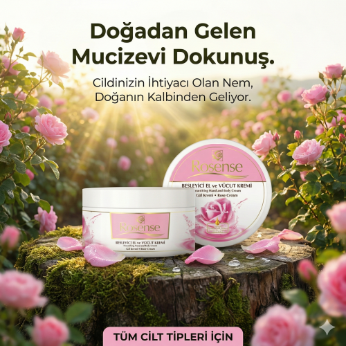 Rosense Besleyici El ve Vücut Gül Kremi 250 ml