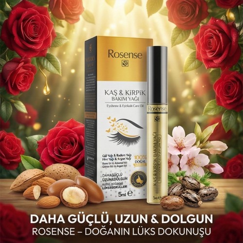 Rosense Doğal Kaş Kirpik Bakım Yağı 5 ml - Güçlendirici Etki