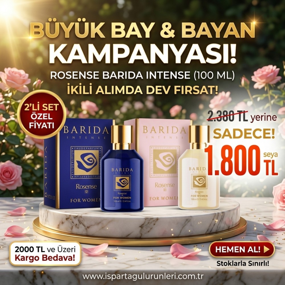 Kadın - Erkek Barida - 100 ml+100ml Parfüm 2li set | Rosense®