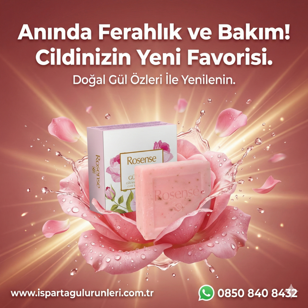 Rosense Gül Yapraklı Doğal Sabun 100g - Peeling Etkili Cilt Bakımı