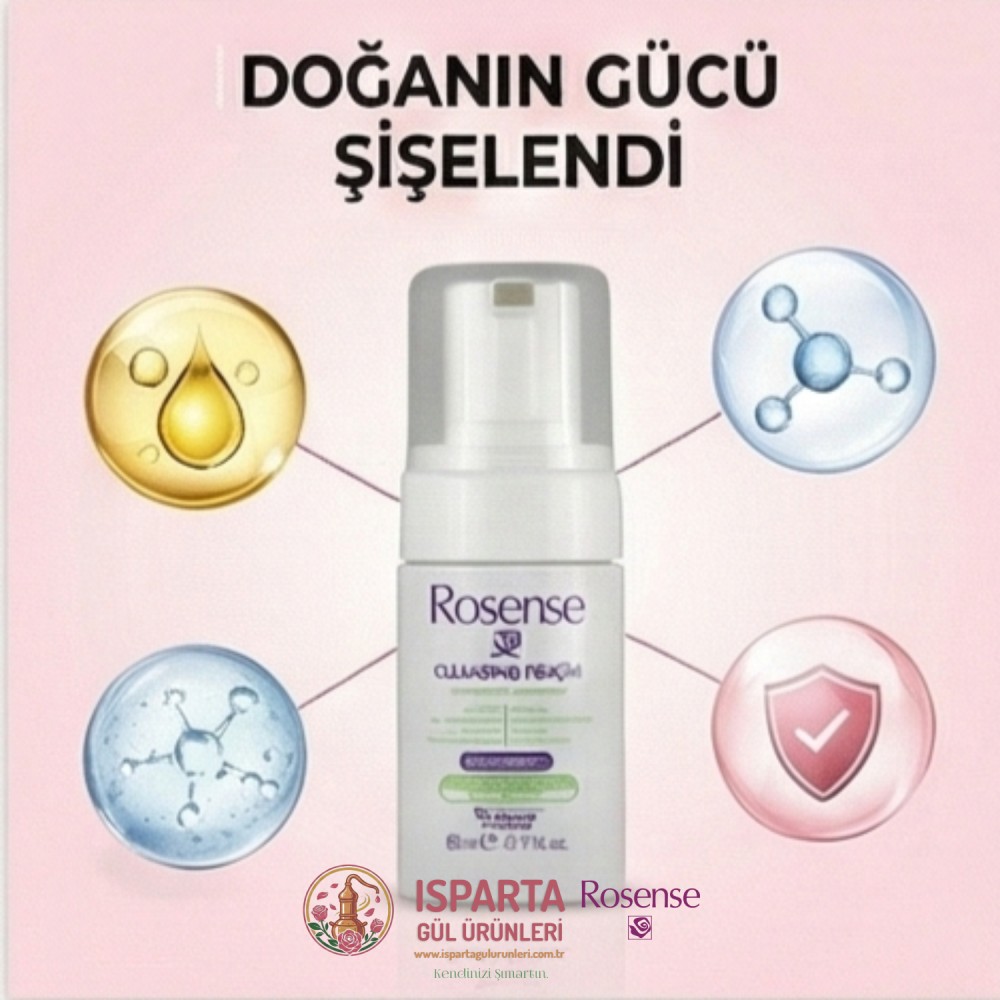 Rosense Gül Özlü Yüz Temizleme Köpüğü 80 ml (Seyahat Boyu)